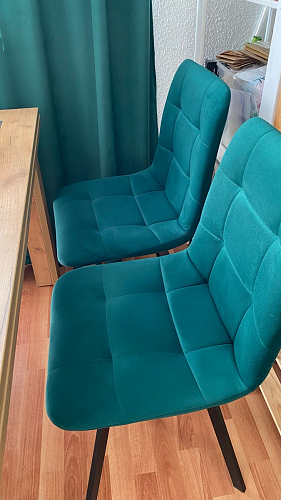 Стул на металлокаркасе Чилли синяя ткань / белый фото покупателя 155