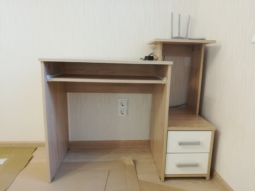 Стол компьютерный Джаз-24 правый белый фото покупателя 36