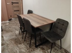 Стол Лота Лофт 140 25 мм черный матовый / бетон фото покупателя 38