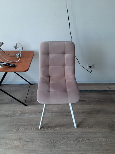 Стул на металлокаркасе Чилли К светло-серый велюр / черный каркас фото покупателя 642