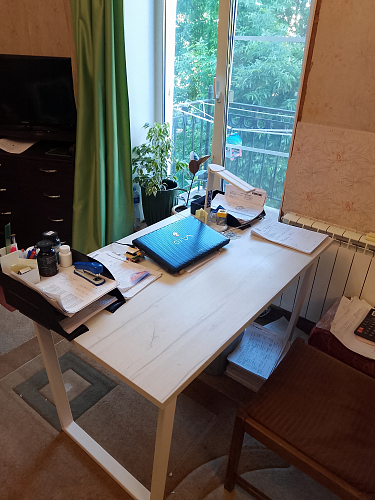 Деревянный стол Лота Лофт 120х75 белый матовый / дуб крафт золотой фото покупателя 998