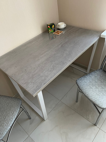 Стол Лота Лофт 140 25 мм черный матовый / бетон фото покупателя 731