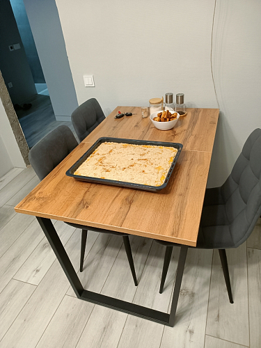 Деревянный стол Лота Лофт 140х80 черный матовый / бетон светлый фото покупателя 712