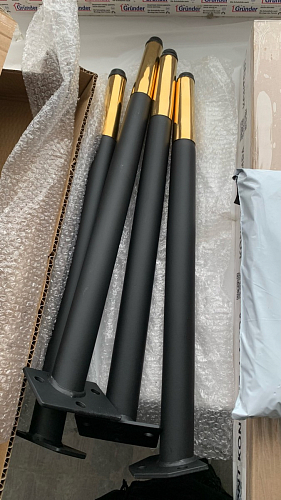 Стул на металлокаркасе Gabi 1 light blue / black / gold фото покупателя 338