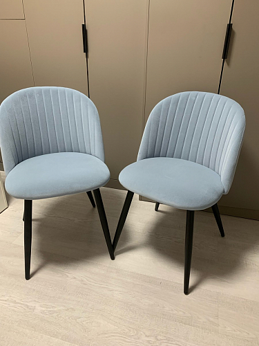 Стул на металлокаркасе Gabi 1 light blue / black / gold фото покупателя 995