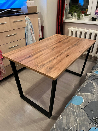 Стол Лота Лофт 140 25 мм черный матовый / бетон фото покупателя 974