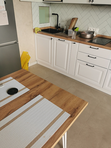 Стол Тринити Лофт 140 25 мм дуб делано темный / белый фото покупателя 43