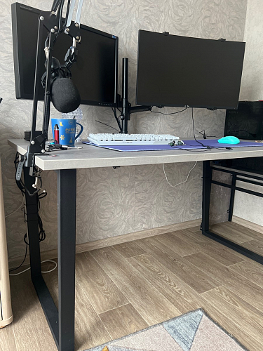 Стол Лота Лофт 140 25 мм черный матовый / бетон фото покупателя 281