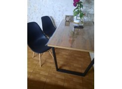 Деревянный стол Лота Лофт 120(160)х75 черный матовый / бетон светлый фото покупателя 96