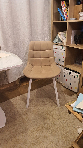 Стул на металлокаркасе Челси бежевый / черный фото покупателя 108