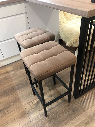 Барный стул Лофт ткань канди грей / черный матовый фото покупателя 2