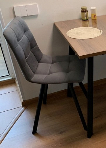 Стул на металлокаркасе Чилли синяя ткань / белый фото покупателя 821