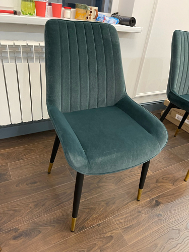 Стул на металлокаркасе Seda 01 blue / gold / black фото покупателя 29