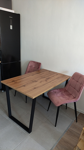 Стол Лота Лофт 140 25 мм черный матовый / бетон фото покупателя 551