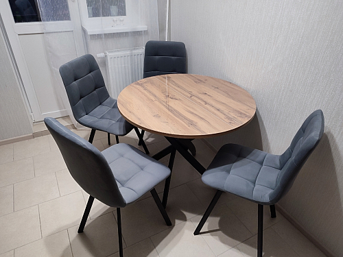 Стул на металлокаркасе Чилли синяя ткань / белый фото покупателя 47