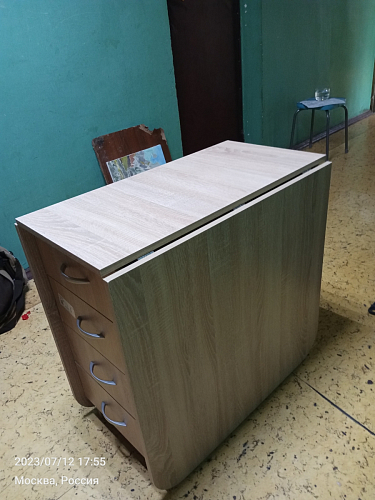 Стол-книжка Глория 606 М с ящиками дуб сонома фото покупателя 97