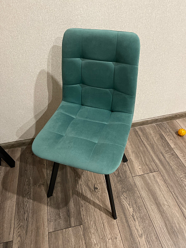 Стул на металлокаркасе Чилли К светло-серый велюр / черный каркас фото покупателя 129