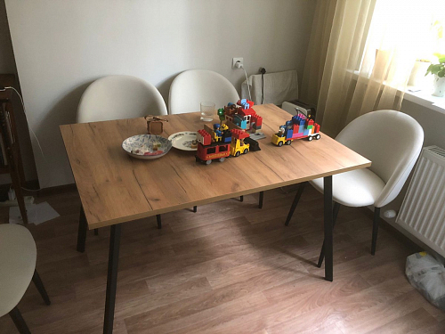 Стол Тринити Лофт 120 32 мм дуб галифакс табако / черный матовый фото покупателя 754