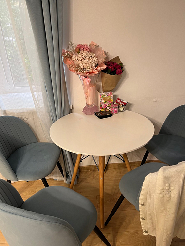 Стул на металлокаркасе Gabi dark beige / black / silver фото покупателя 128