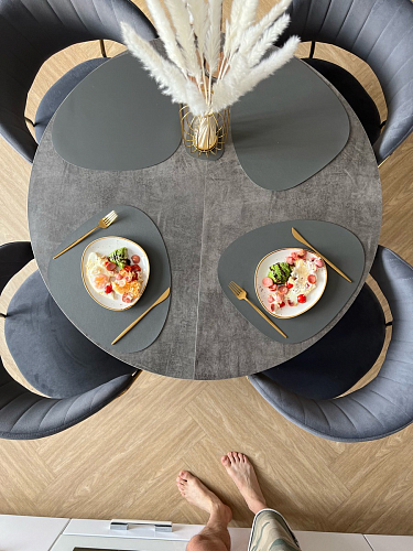 Стул на металлокаркасе Kamelia голубой / голубой / золотой фото покупателя 55