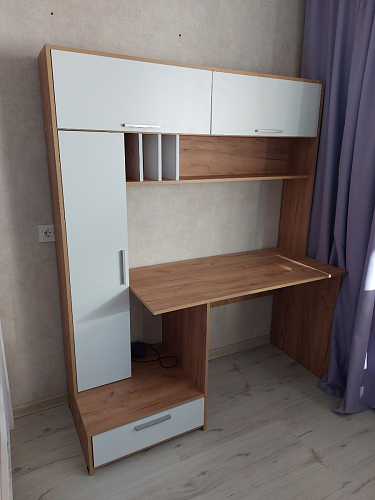 Письменный стол Лайт 03.243 дуб золотой (craft) / белый премиум фото покупателя 138