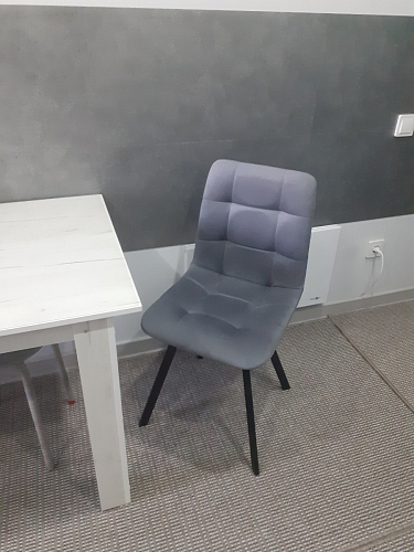 Стул на металлокаркасе Чилли К светло-серый велюр / черный каркас фото покупателя 1021