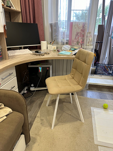 Стул на металлокаркасе Чилли К черный / зеленый фото покупателя 592