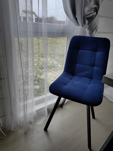 Стул на металлокаркасе Чилли К темно-серый (velutto 32) / черный фото покупателя 292