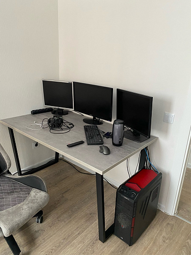 Стол раскладной Лота Лофт 120 25 мм юта / черный матовый фото покупателя 6