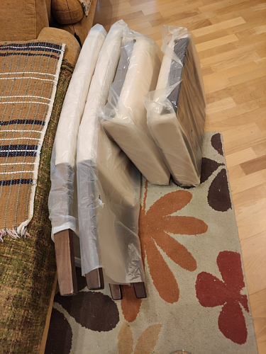 Стул деревянный Menson dark walnut / fabric cream line фото покупателя 2