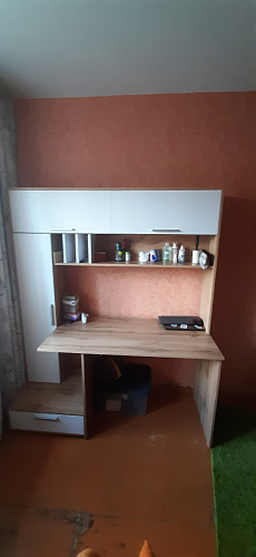 Письменный стол Лайт 03.243 дуб золотой (craft) / белый премиум фото покупателя 273