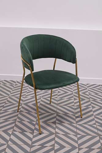 Стул на металлокаркасе Kamelia темно-серый / золотой из шоурума 1