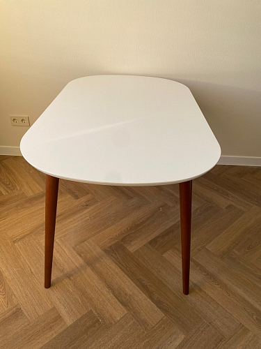 Стол обеденный Max/Макс 140 х 80 х 75 см белый / коричневый фото покупателя 3