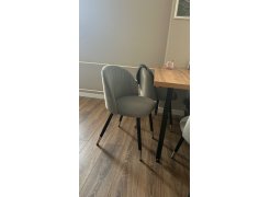 Стул на металлокаркасе Gabi 1 бежевый / черный с серебряными наконечниками фото покупателя 160