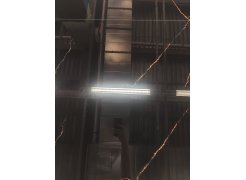 Стеклянный стол Алингсос 100(140)х100х76 мрамор серый / черная шагрень из шоурума 6