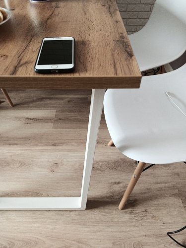 Деревянный стол Лота Лофт 120х75 белый матовый / дуб крафт золотой фото покупателя 80