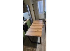 Стол Лота Лофт 140 25 мм черный матовый / дуб вотан фото покупателя 348