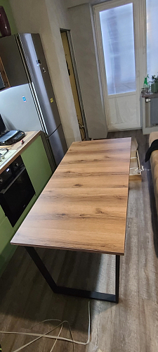 Стол Лота Лофт 140 25 мм черный матовый / бетон фото покупателя 353