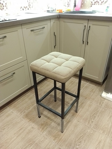 Барный стул Лофт микровелюр катания изумруд / черный матовый фото покупателя 55