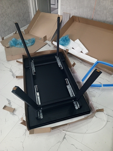 Керамический стол Норман 140(200)х80 серый мрамор larka grey / черный фото покупателя 28