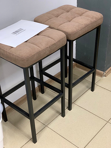 Барный стул Лофт микровелюр катания блэк / черный матовый фото покупателя 201