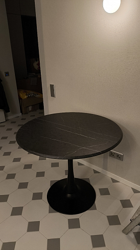 Стол Тулип 80х73 мрамор черный / белый фото покупателя 123