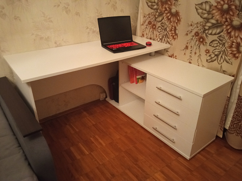 Компьютерный стол КСТ-109П правый дуб сонома / белый фото покупателя 116