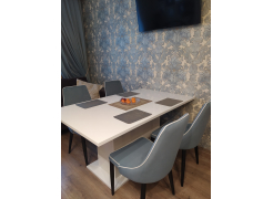 Стул на металлокаркасе Kora 1 light blue / white / black фото покупателя 5