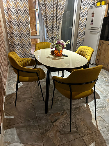 Стул на металлокаркасе Инклес темно-зеленый / черный глянец фото покупателя 23