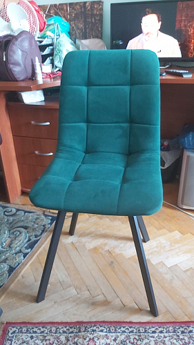 Стул на металлокаркасе Чилли К светло-серый велюр / черный каркас фото покупателя 733