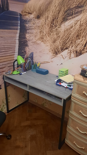 Письменный стол Леон Лофт бетон / черный матовый фото покупателя 176