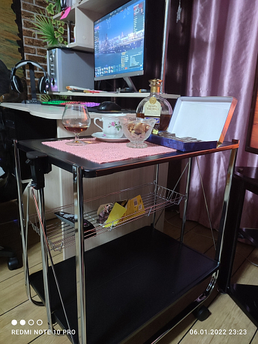 Столик сервировочный SC-5119 складной черный фото покупателя 54