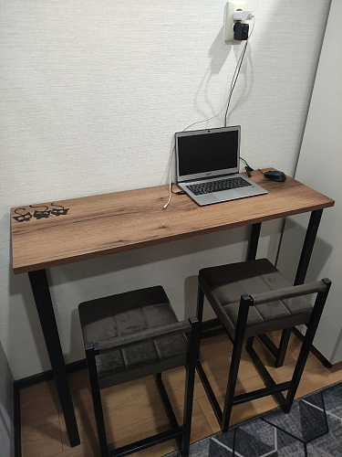 Барная стойка Дилан Лофт 120х40х98 дуб делано темный фото покупателя 15