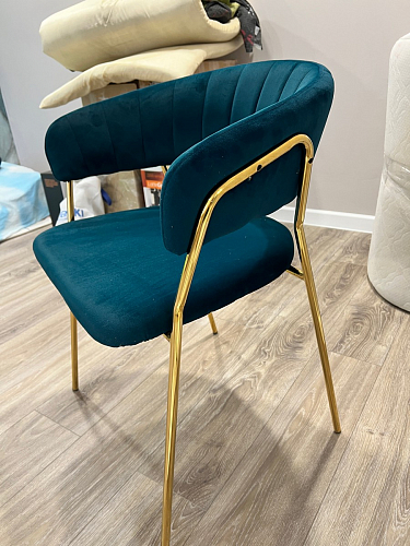 Стул на металлокаркасе Kamelia голубой / голубой / золотой фото покупателя 1